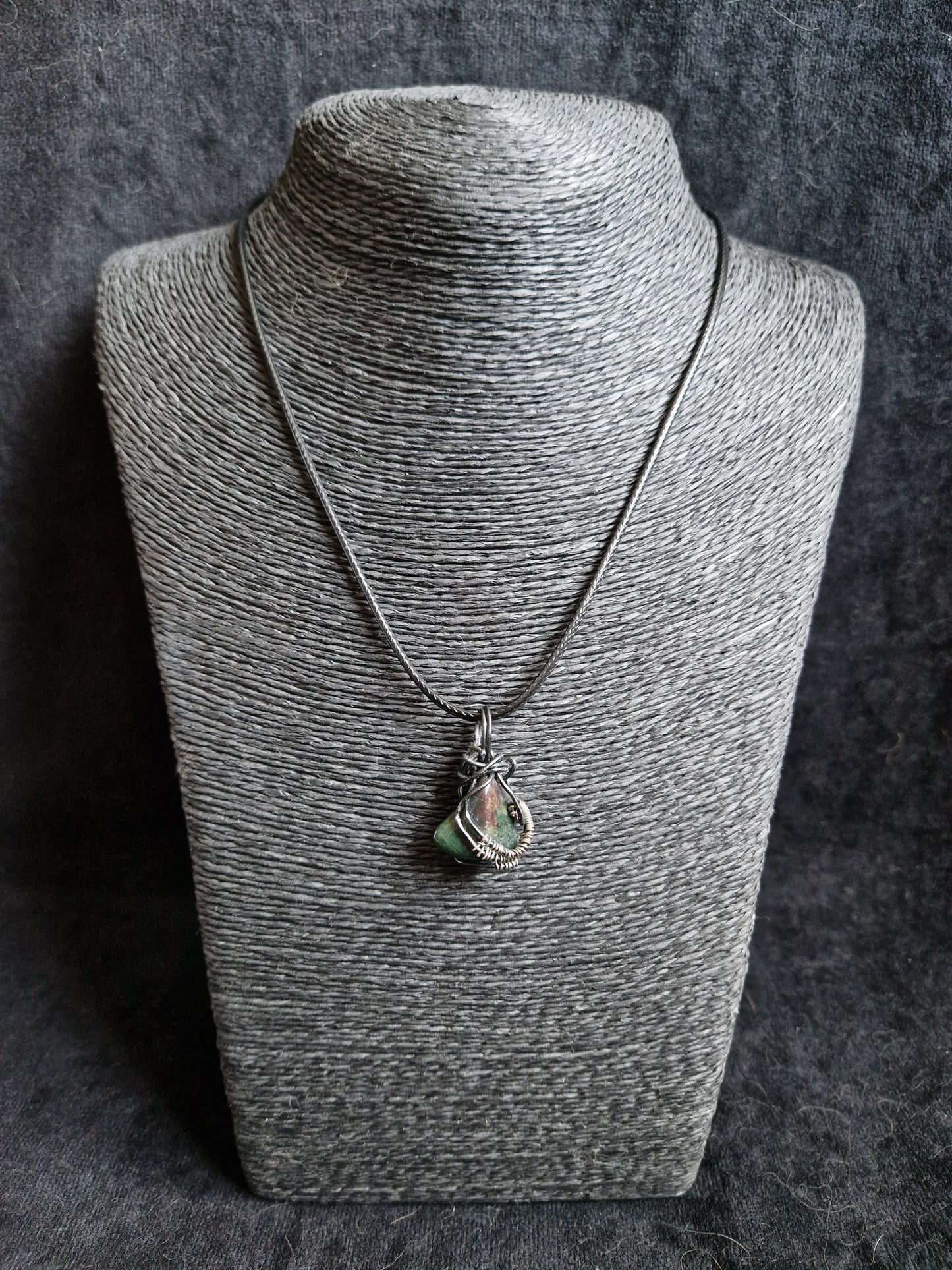 Wire Wrapped Bloodstone Pendant