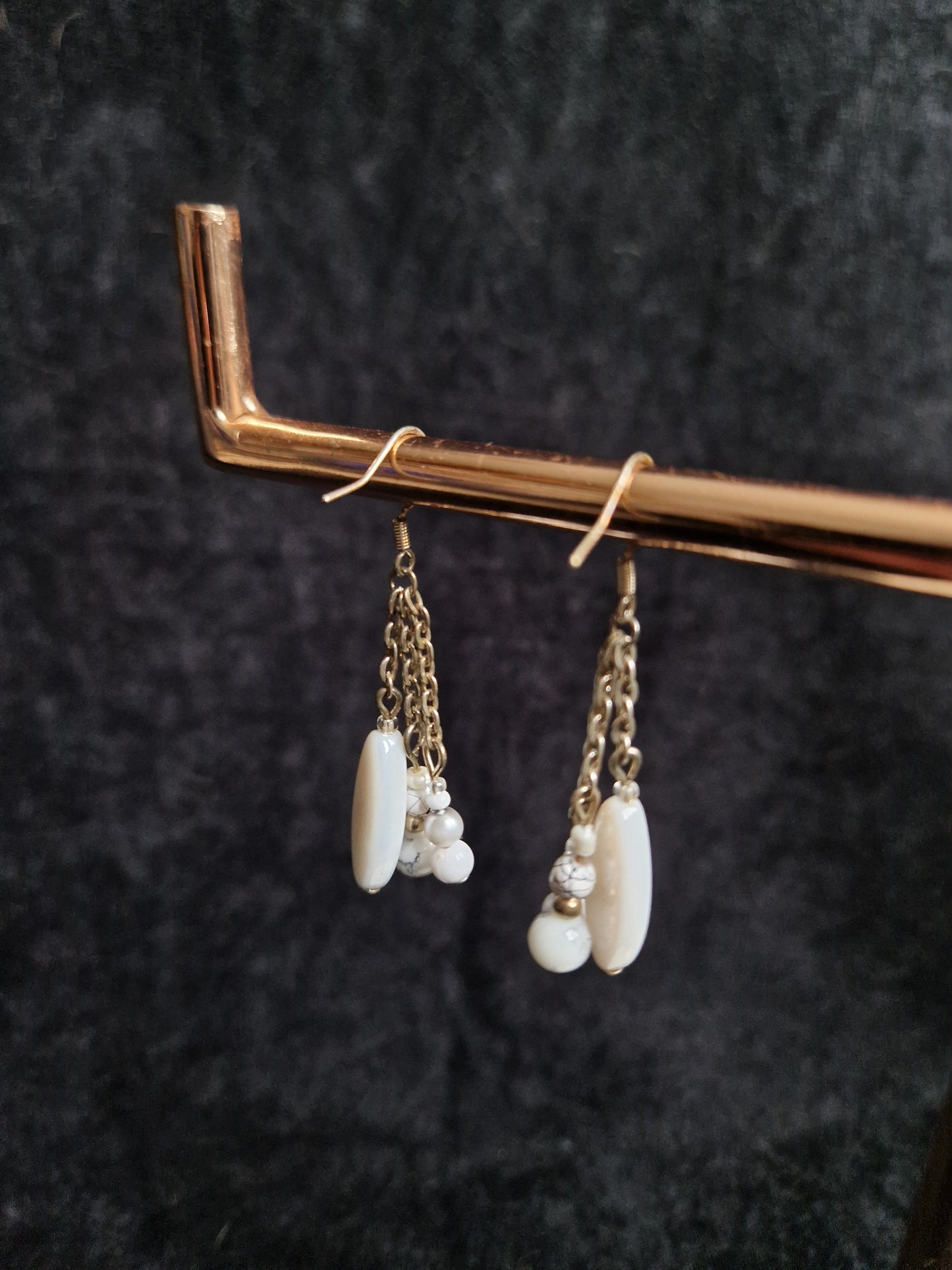 White Chain Earrings