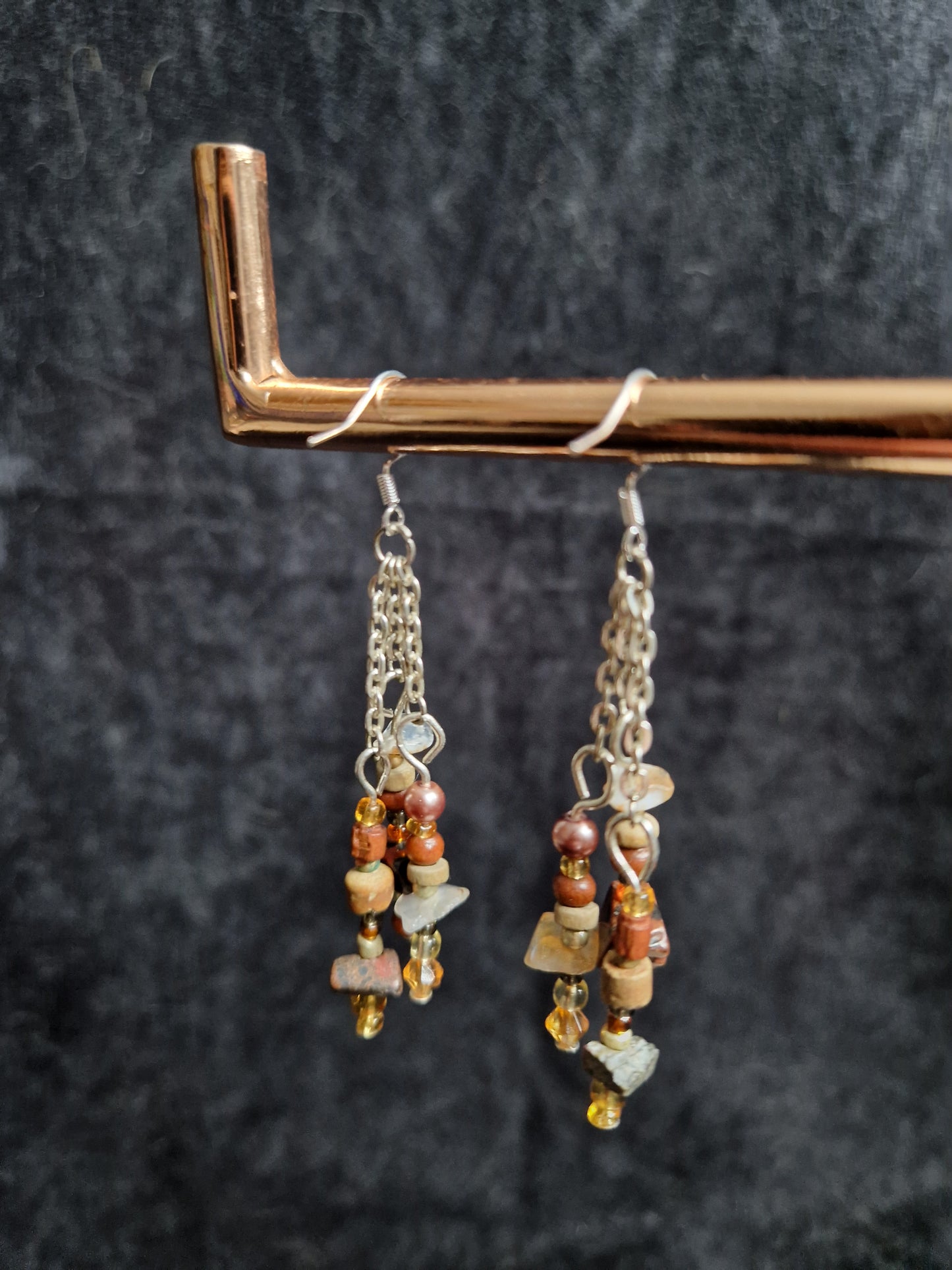 Brown Chain Earrings