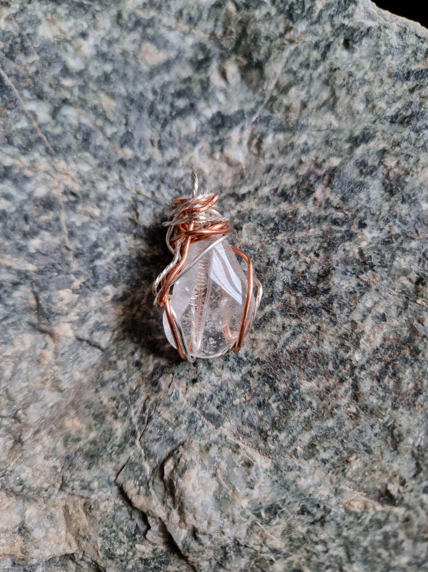 Wire Wrapped Clear Quartz Pendant