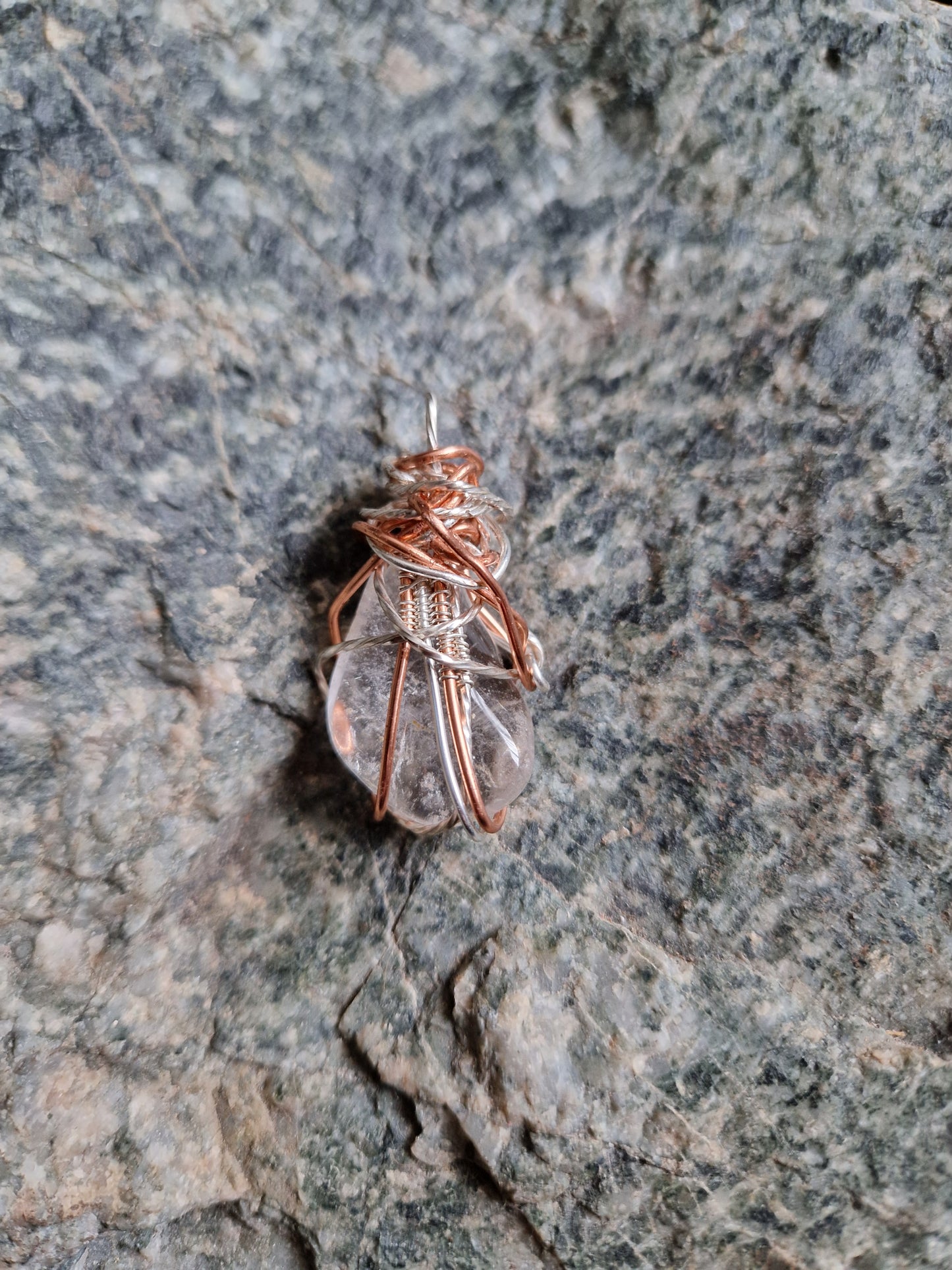 Wire Wrapped Clear Quartz Pendant