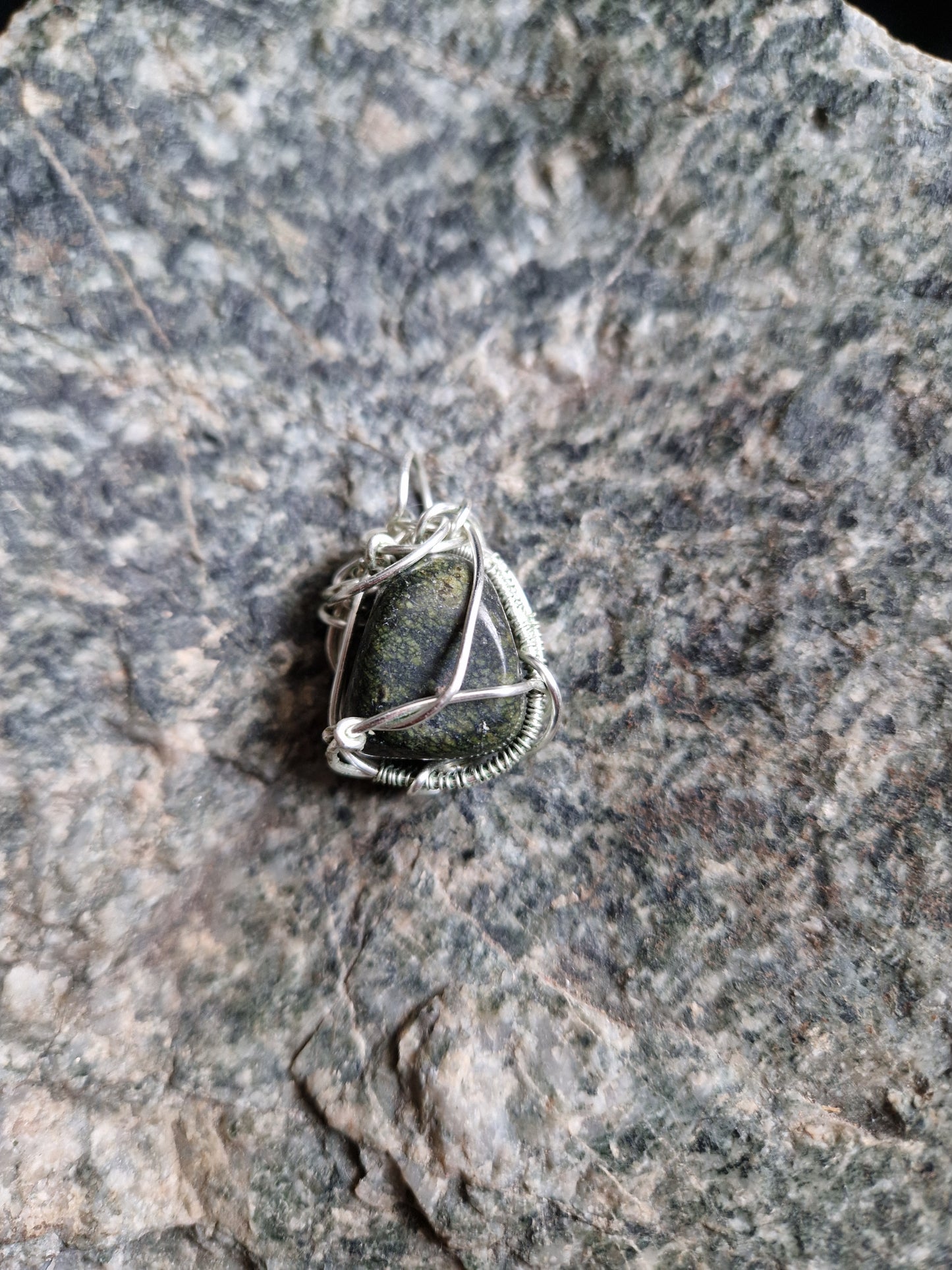 Wire Wrapped Serpentine Pendant
