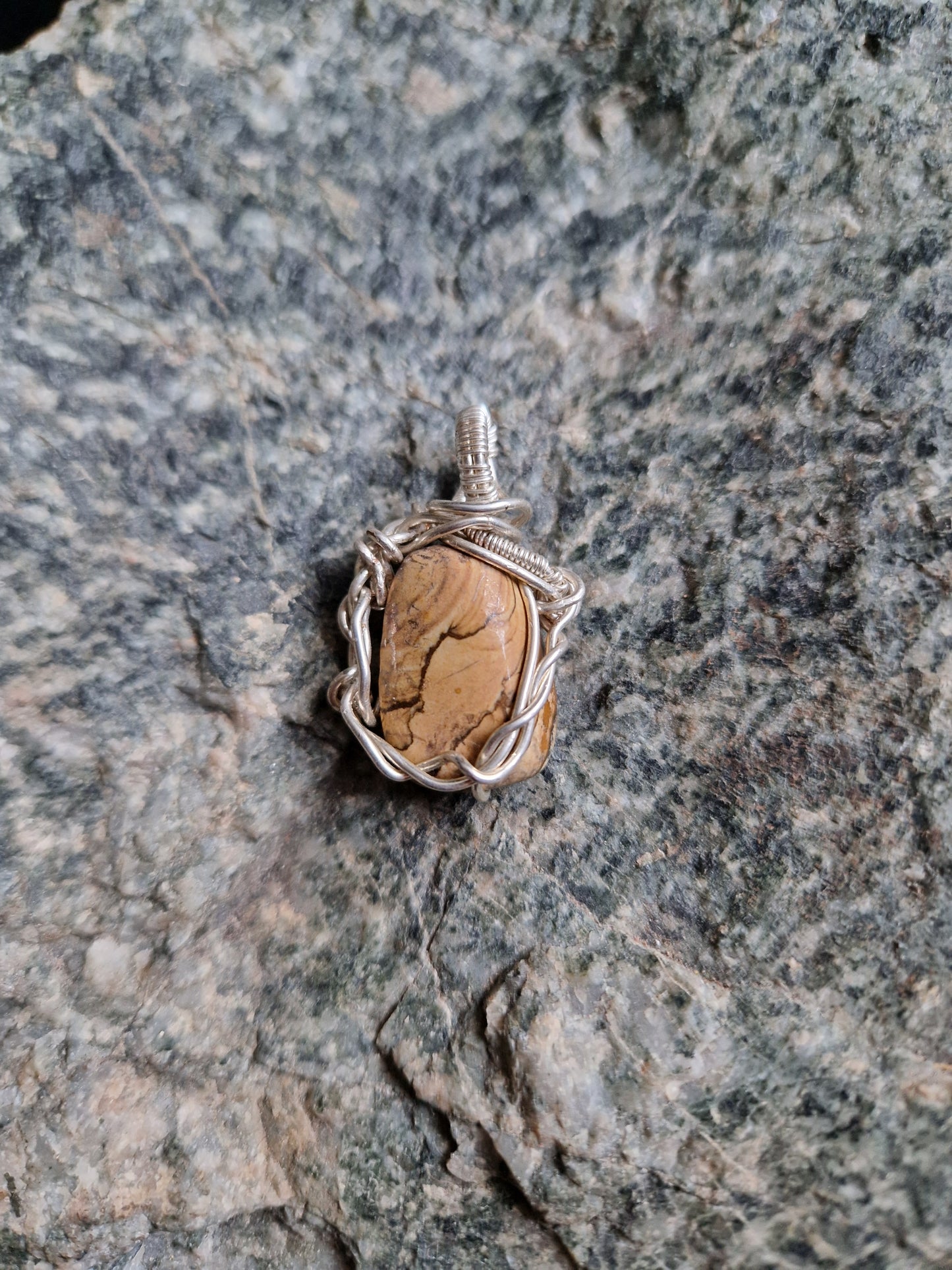 Wire Wrapped Picture Jasper Pendant