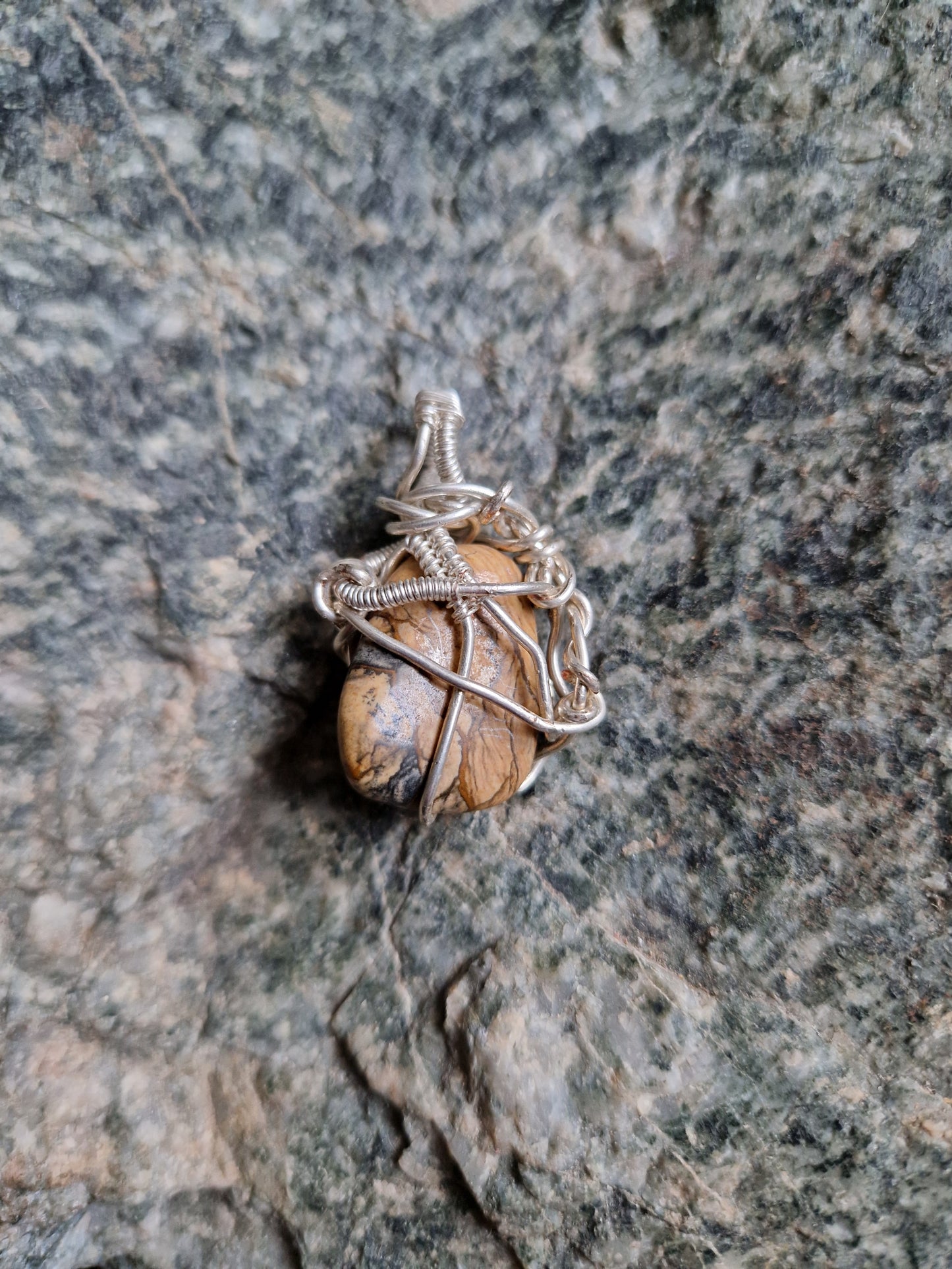 Wire Wrapped Picture Jasper Pendant