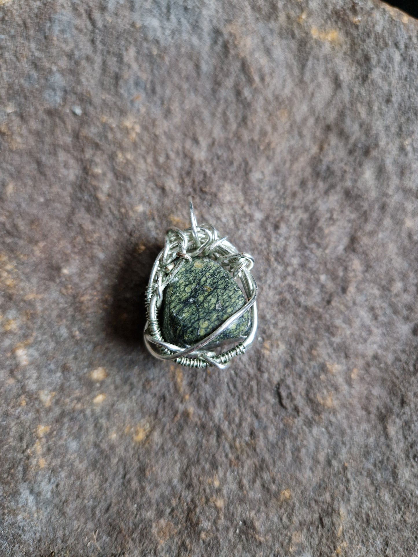 Wire Wrapped Serpentine Pendant