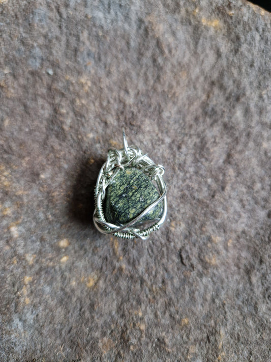 Wire Wrapped Serpentine Pendant