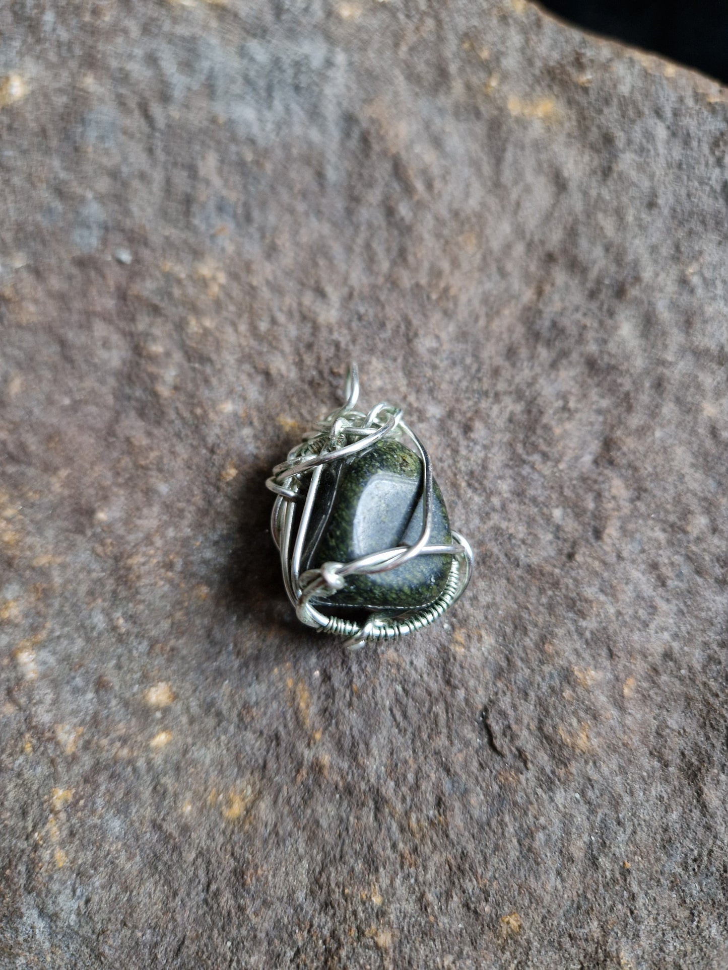Wire Wrapped Serpentine Pendant