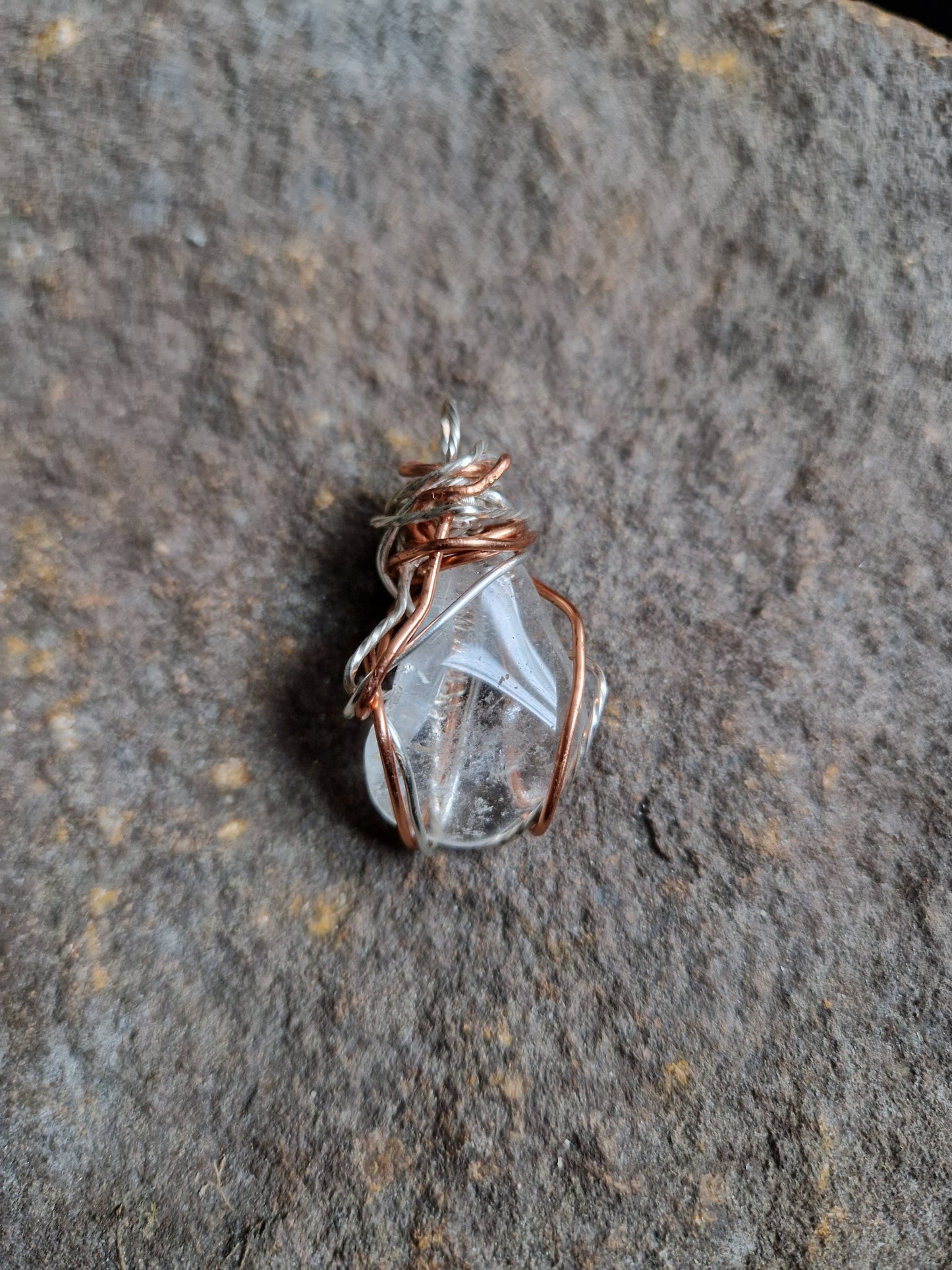 Wire Wrapped Clear Quartz Pendant
