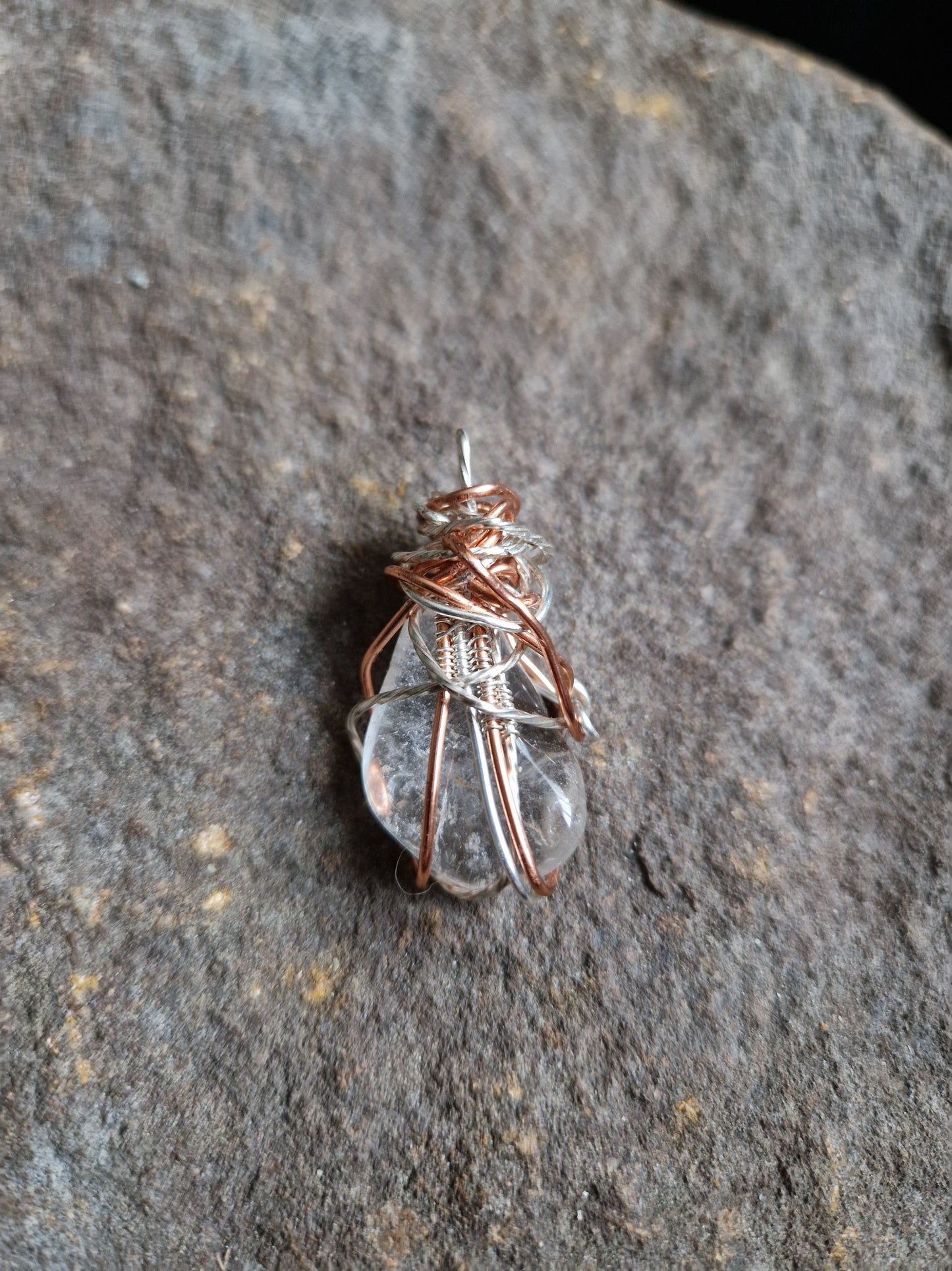 Wire Wrapped Clear Quartz Pendant