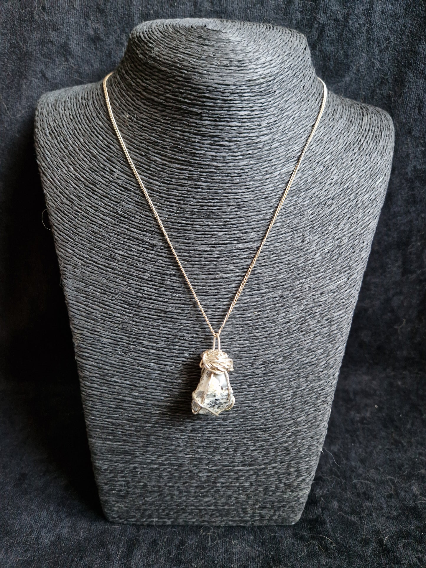 Wire Wrapped Dendritic Agate Pendant