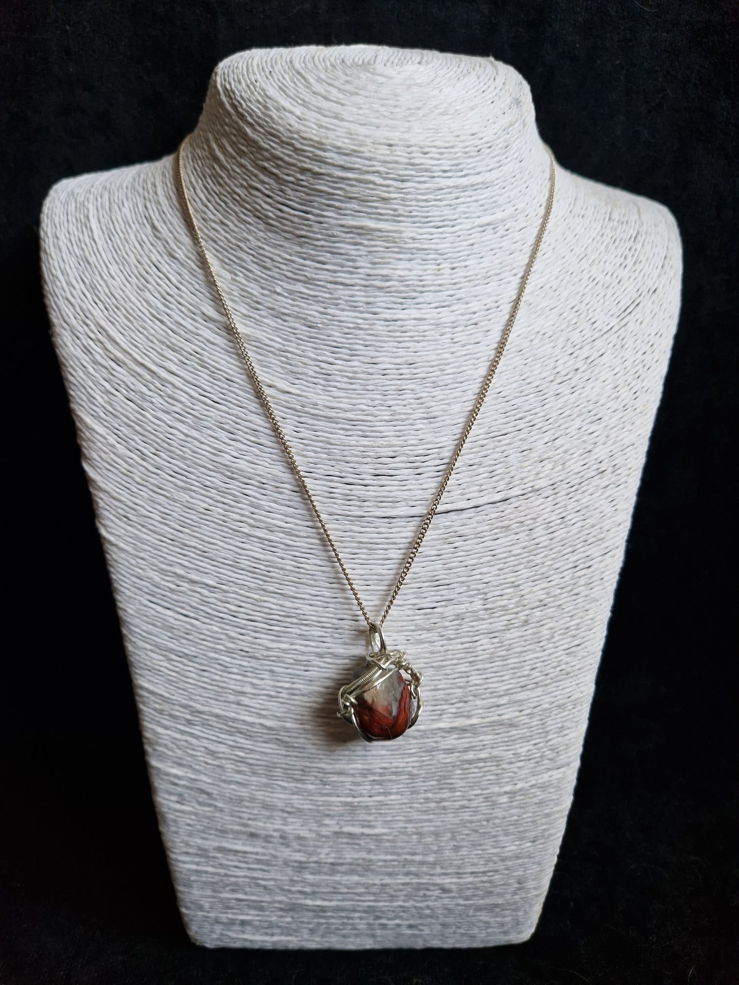 Wire Wrapped Crazy Lace Agate Pendant