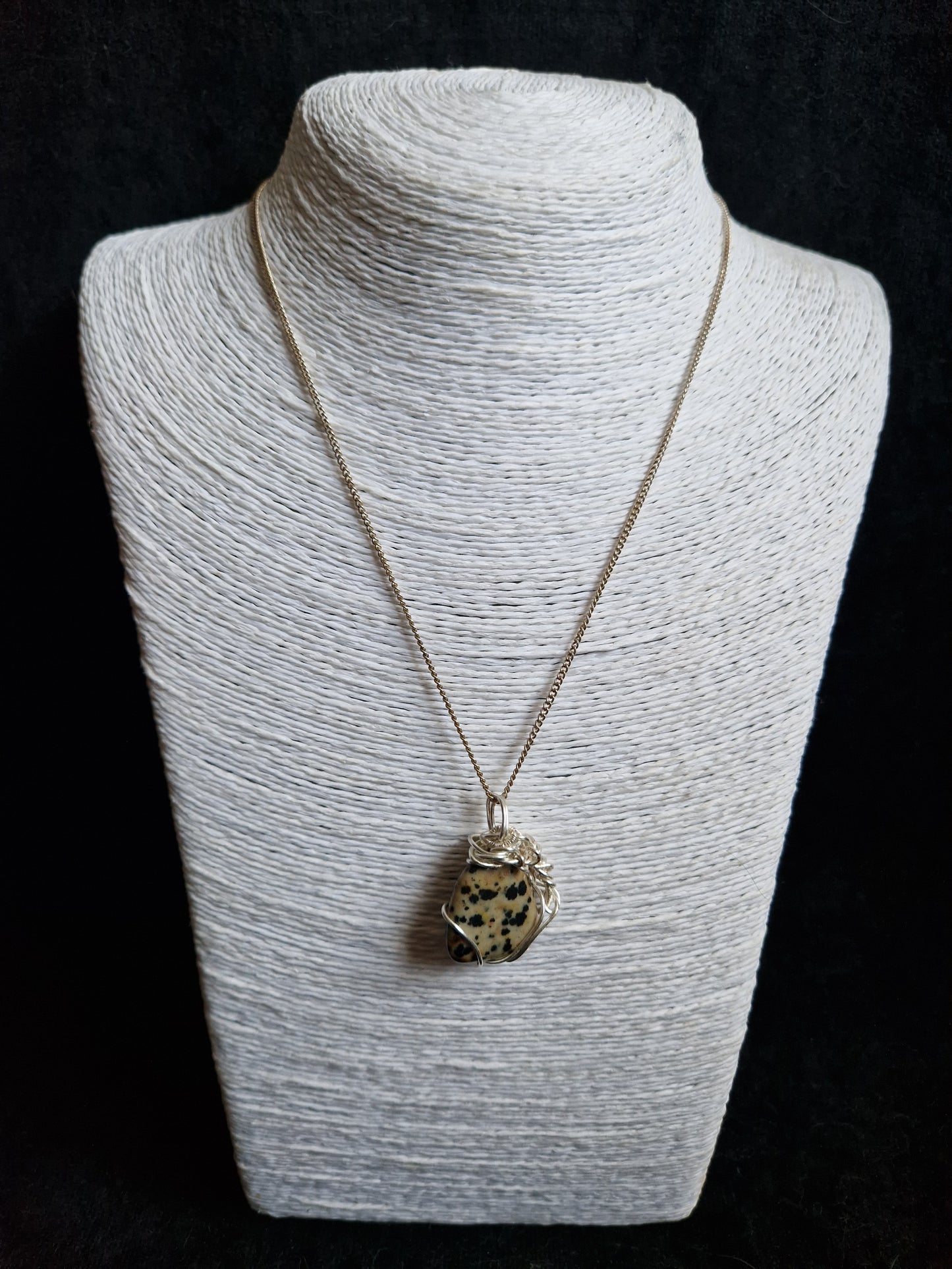 Wire Wrapped Dalmation Jasper Pendant