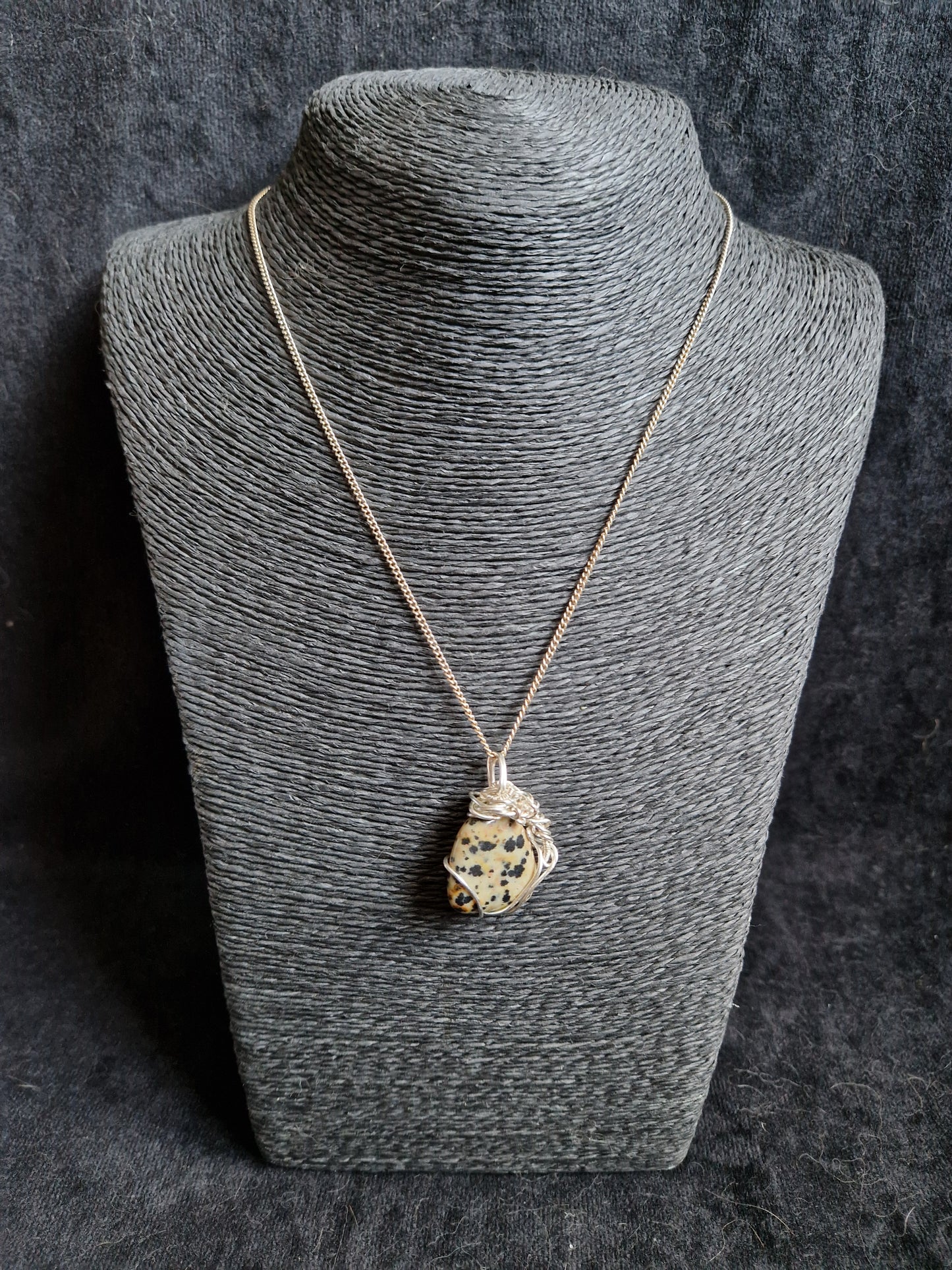 Wire Wrapped Dalmation Jasper Pendant