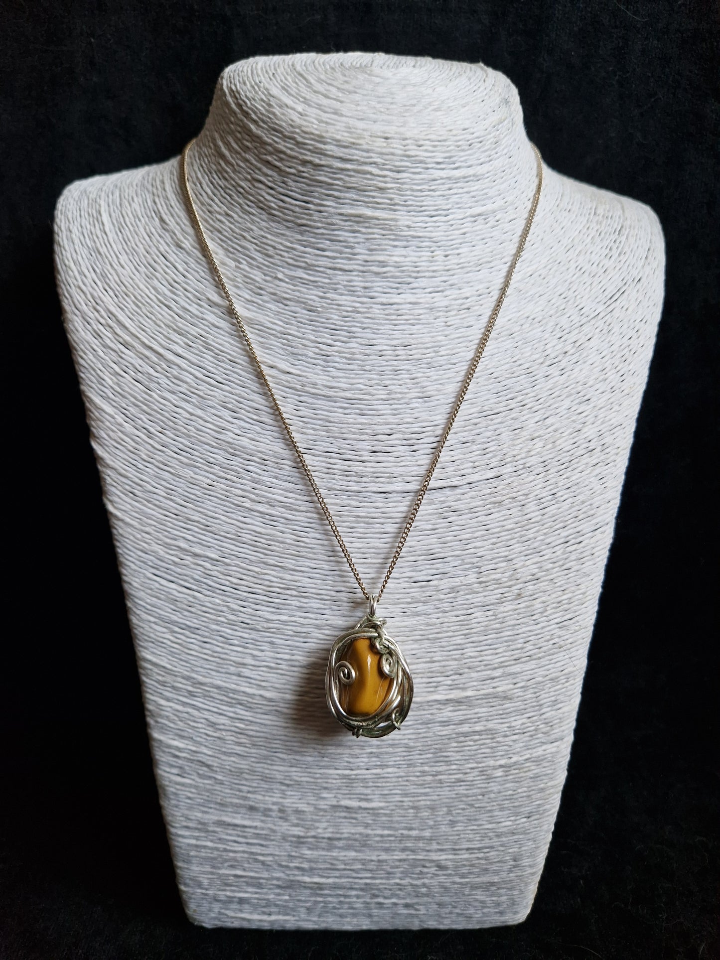 Wire Wrapped Yellow Jasper Pendant