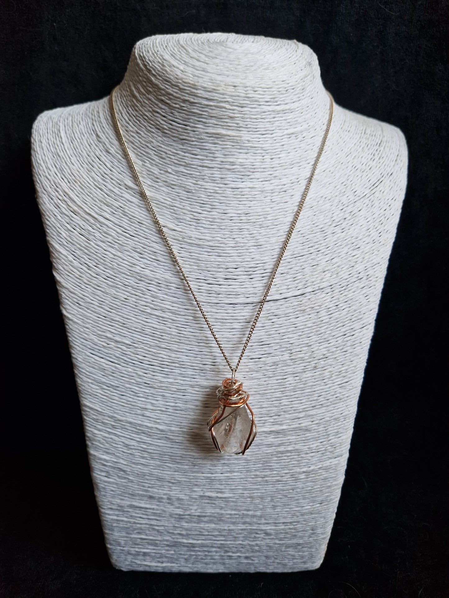 Wire Wrapped Clear Quartz Pendant