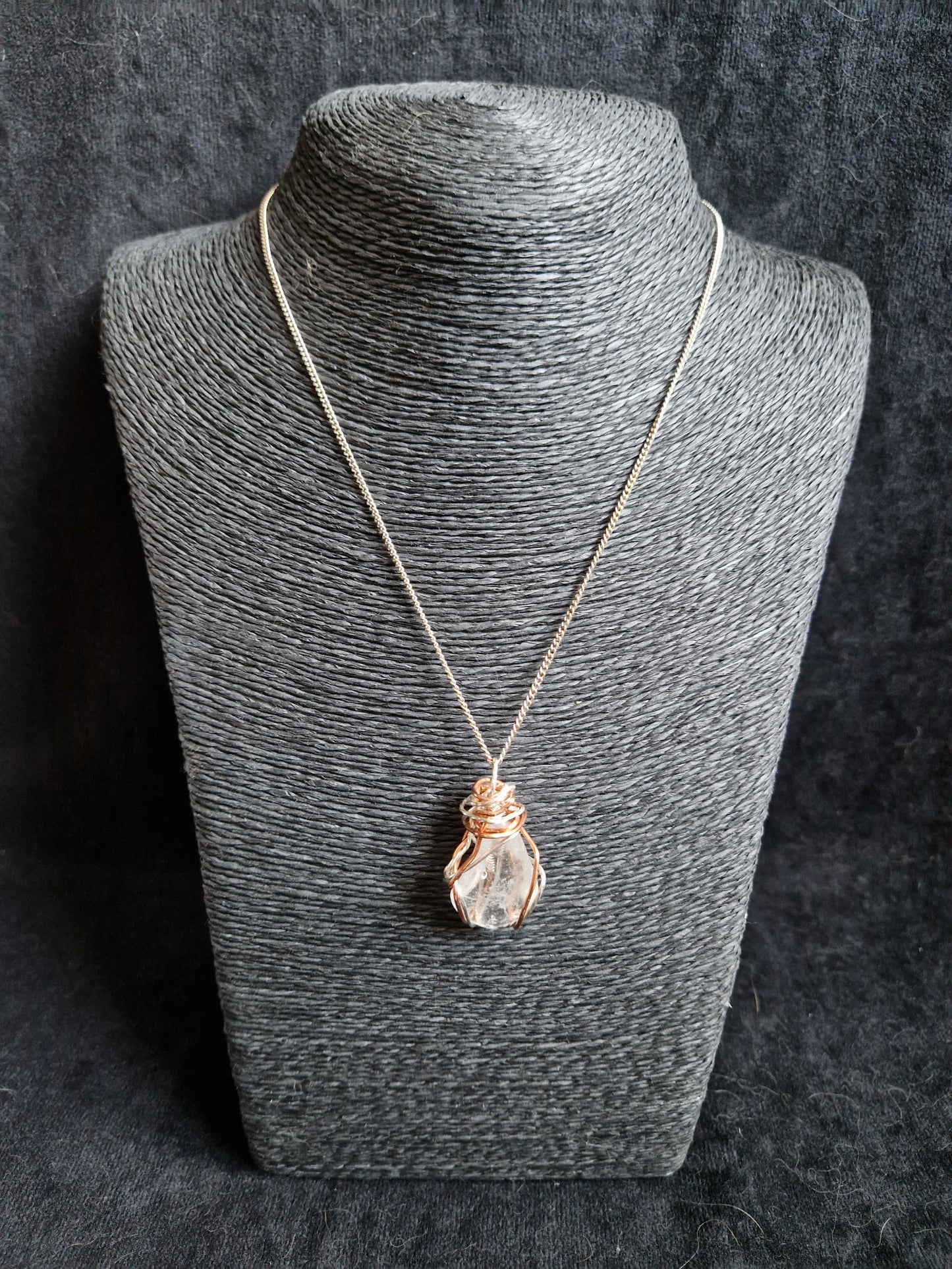 Wire Wrapped Clear Quartz Pendant