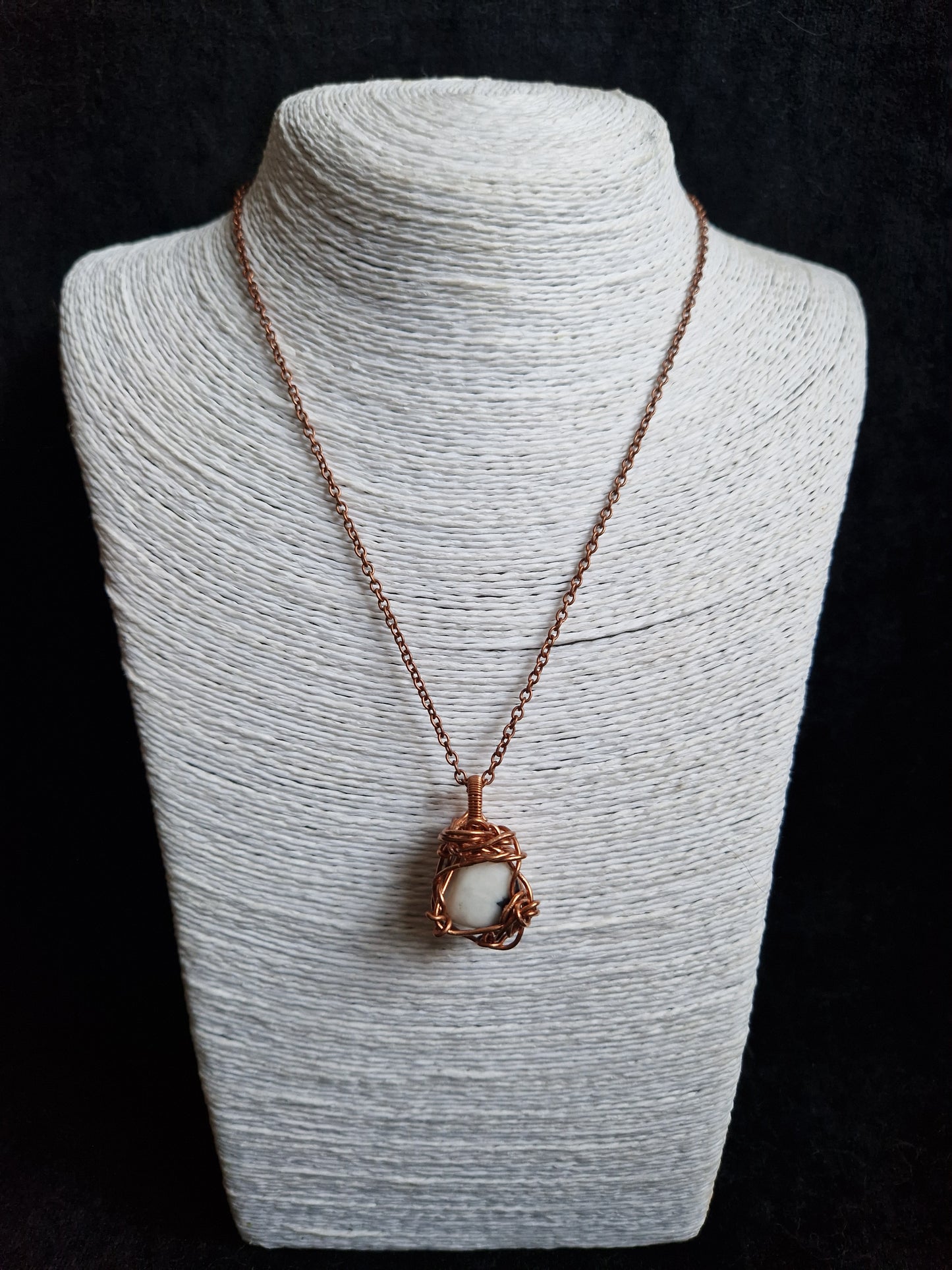 Wire Wrapped Rainbow Moonstone Pendant