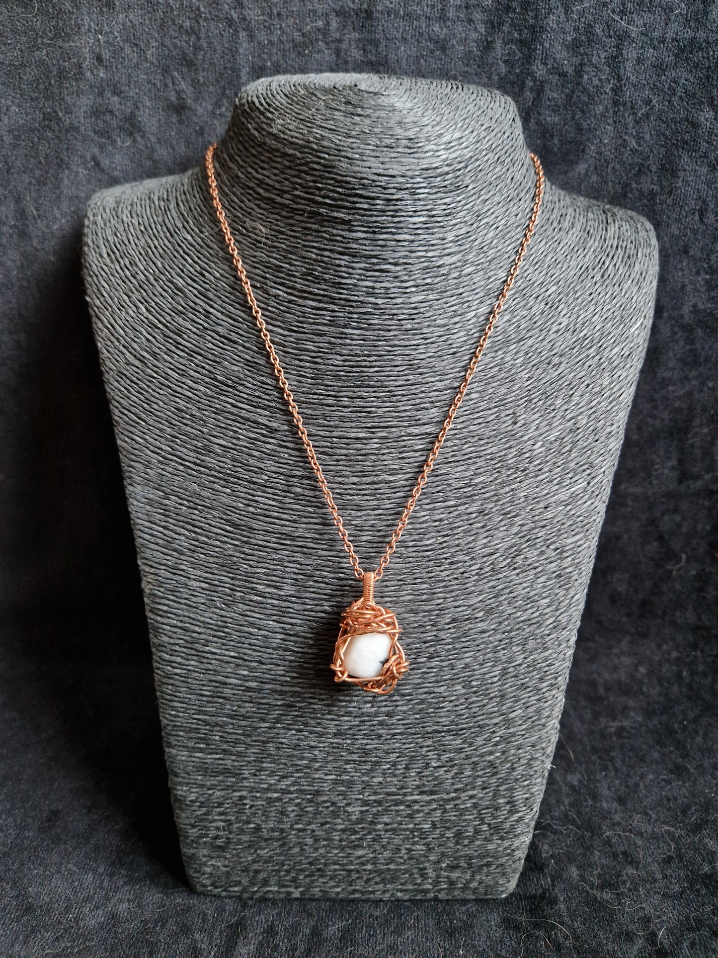 Wire Wrapped Rainbow Moonstone Pendant