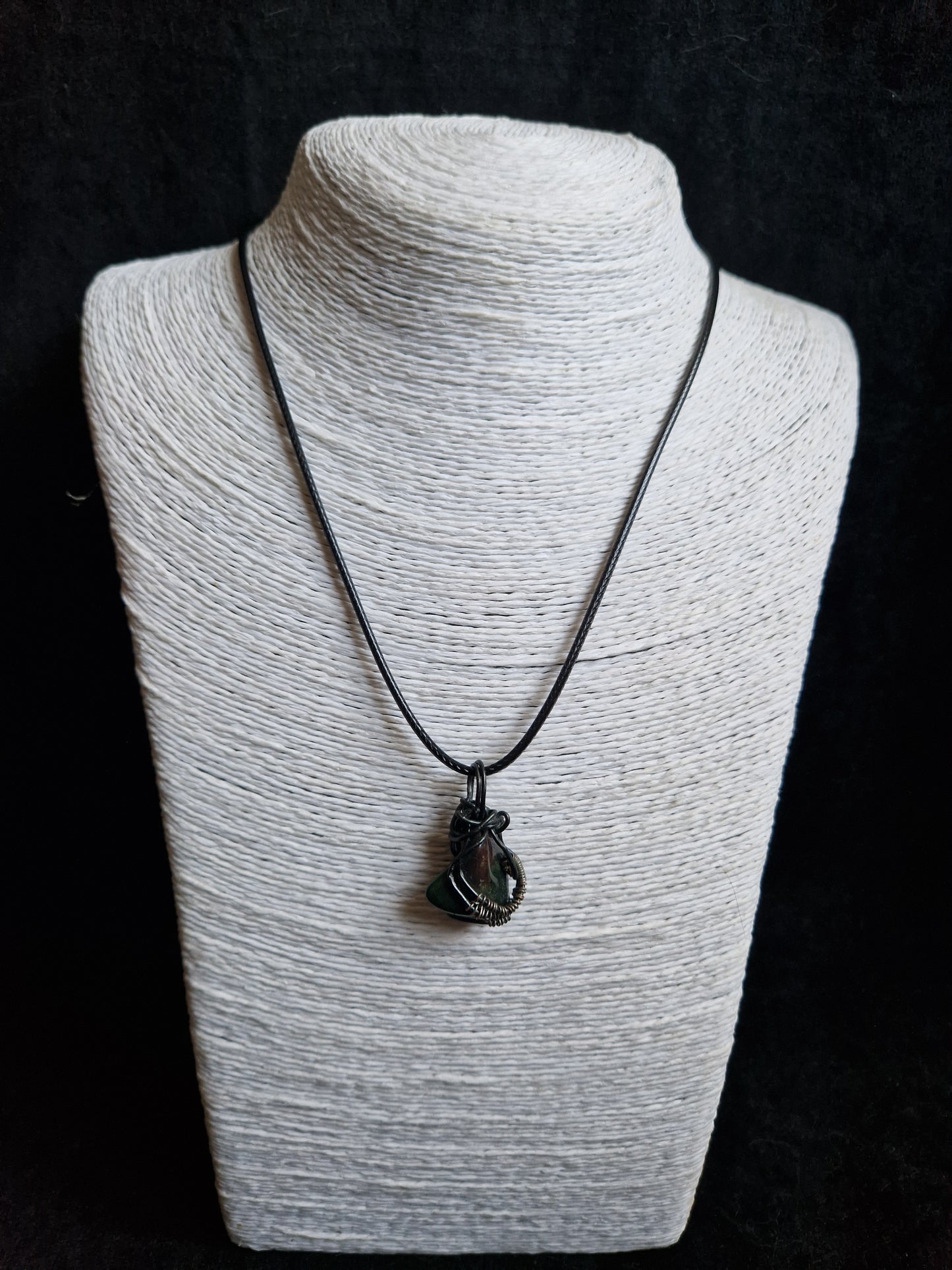 Wire Wrapped Bloodstone Pendant