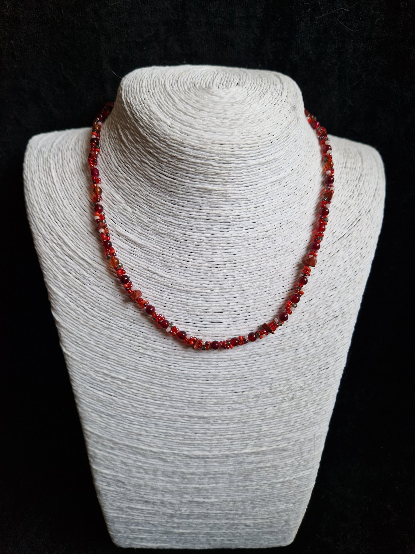 Red Jasper Triple Strand Necklace
