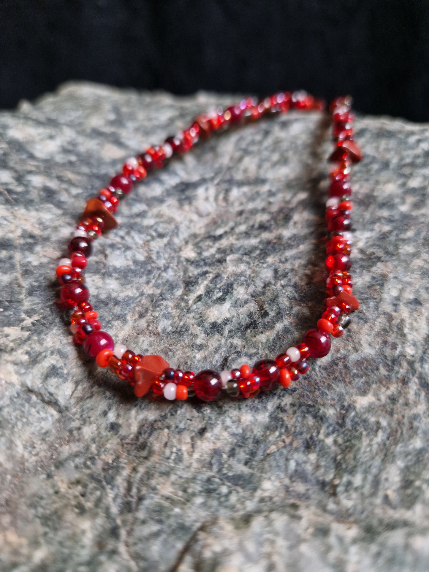 Red Jasper Triple Strand Necklace