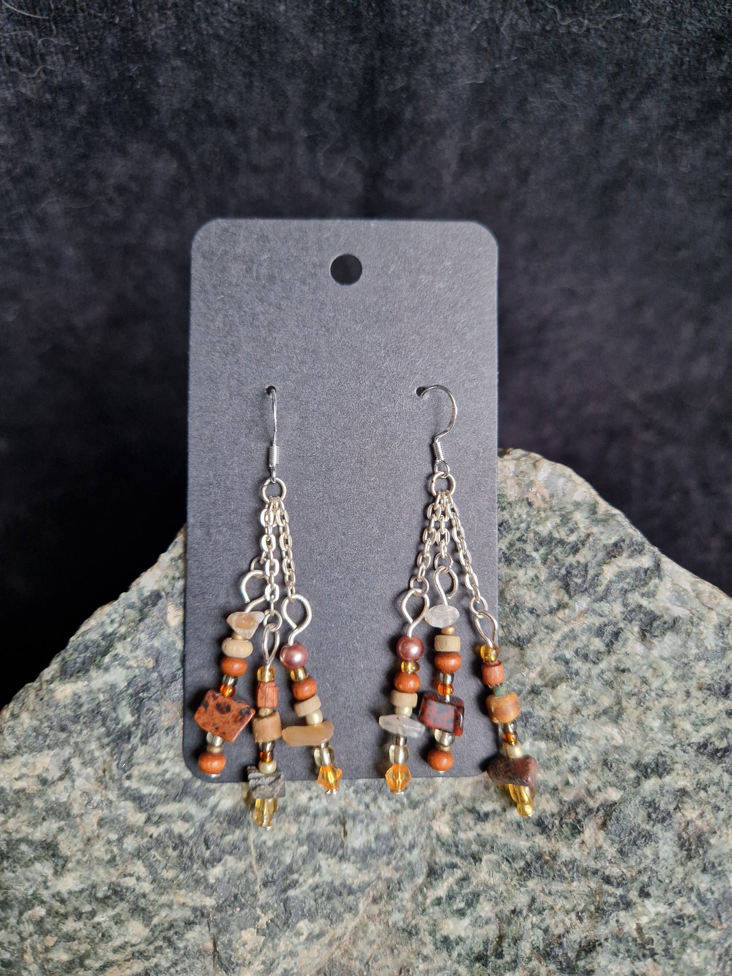 Brown Chain Earrings