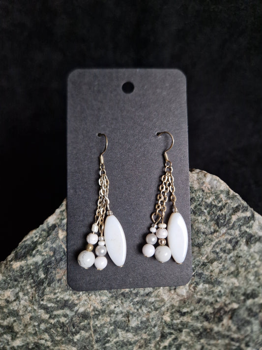 White Chain Earrings