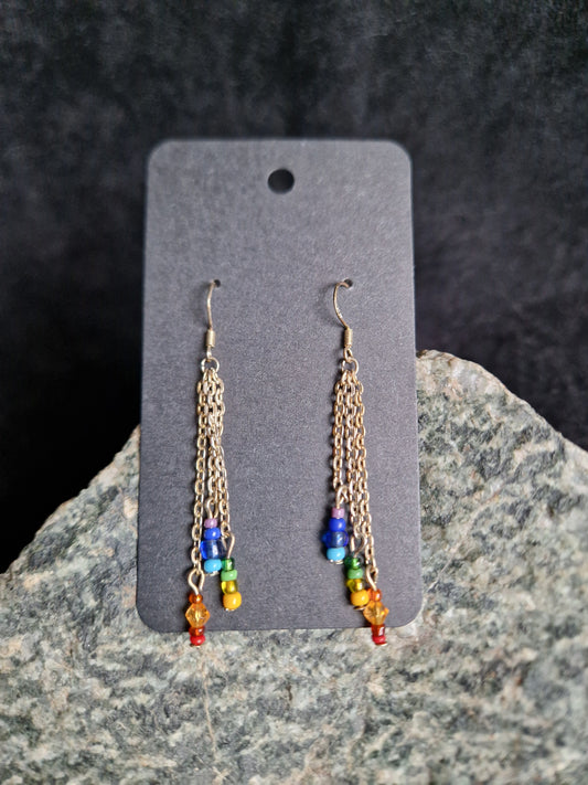 Rainbow Chain Earrings