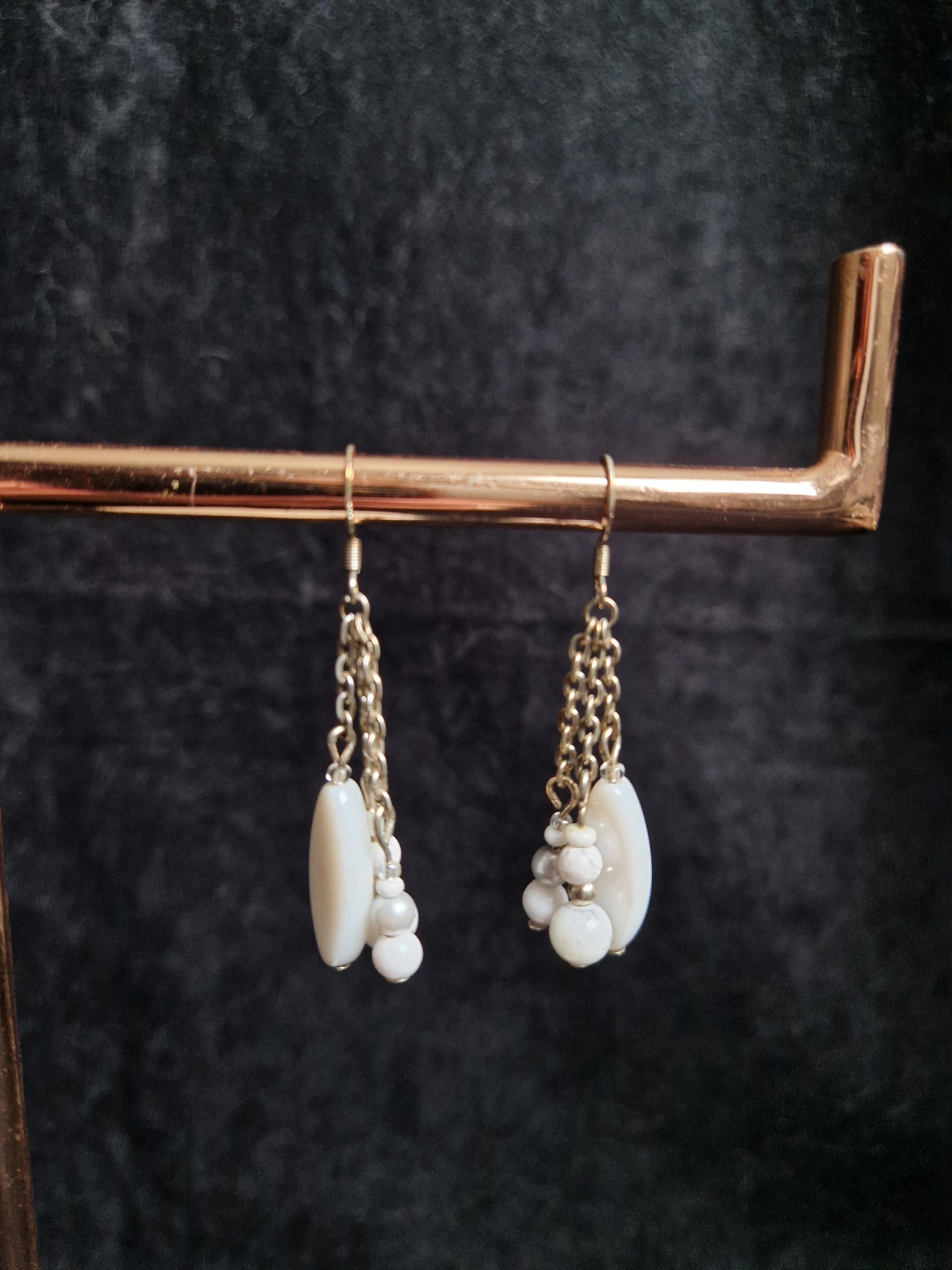 White Chain Earrings