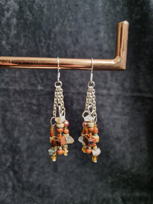 Brown Chain Earrings